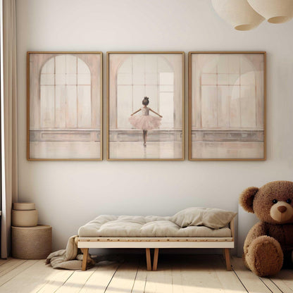 Ballerina Nursery Prints, Ballet Wall Decor, Pink Girl's Room - WildfieldPrints