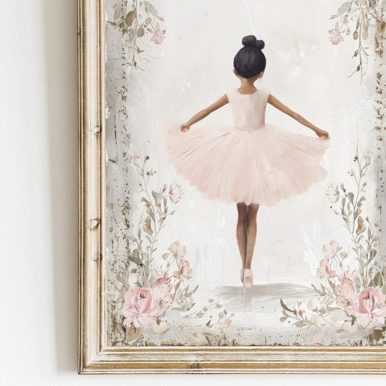 Vintage Ballerina Wall Art – Dance Nursery Print for Girls Room