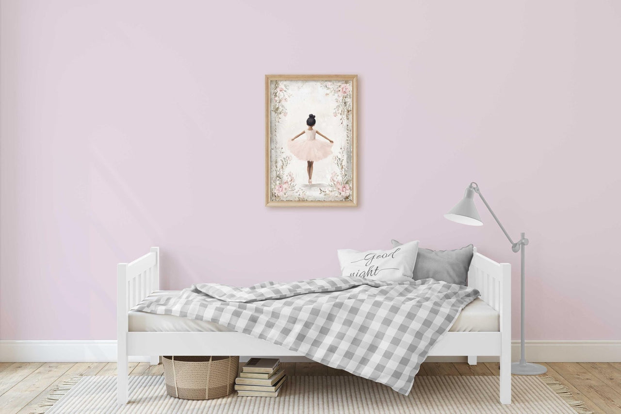 Vintage Ballerina Wall Art – Dance Nursery Print for Girls Room