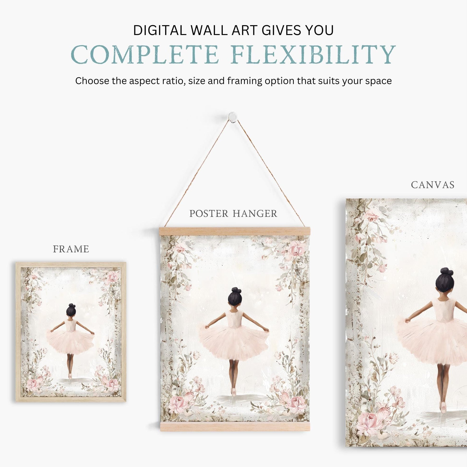 Ballerina Nursery Prints, Vintage Ballet Wall Art, Girly Room Decor - WildfieldPrints