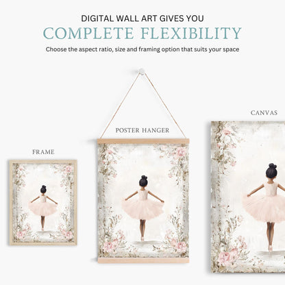 Ballerina Nursery Prints, Vintage Ballet Wall Art, Girly Room Decor - WildfieldPrints