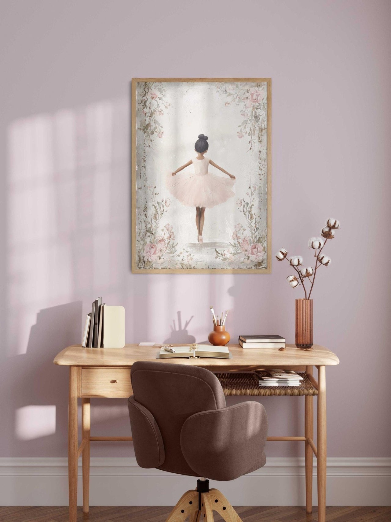 Vintage Ballerina Wall Art – Dance Nursery Print for Girls Room