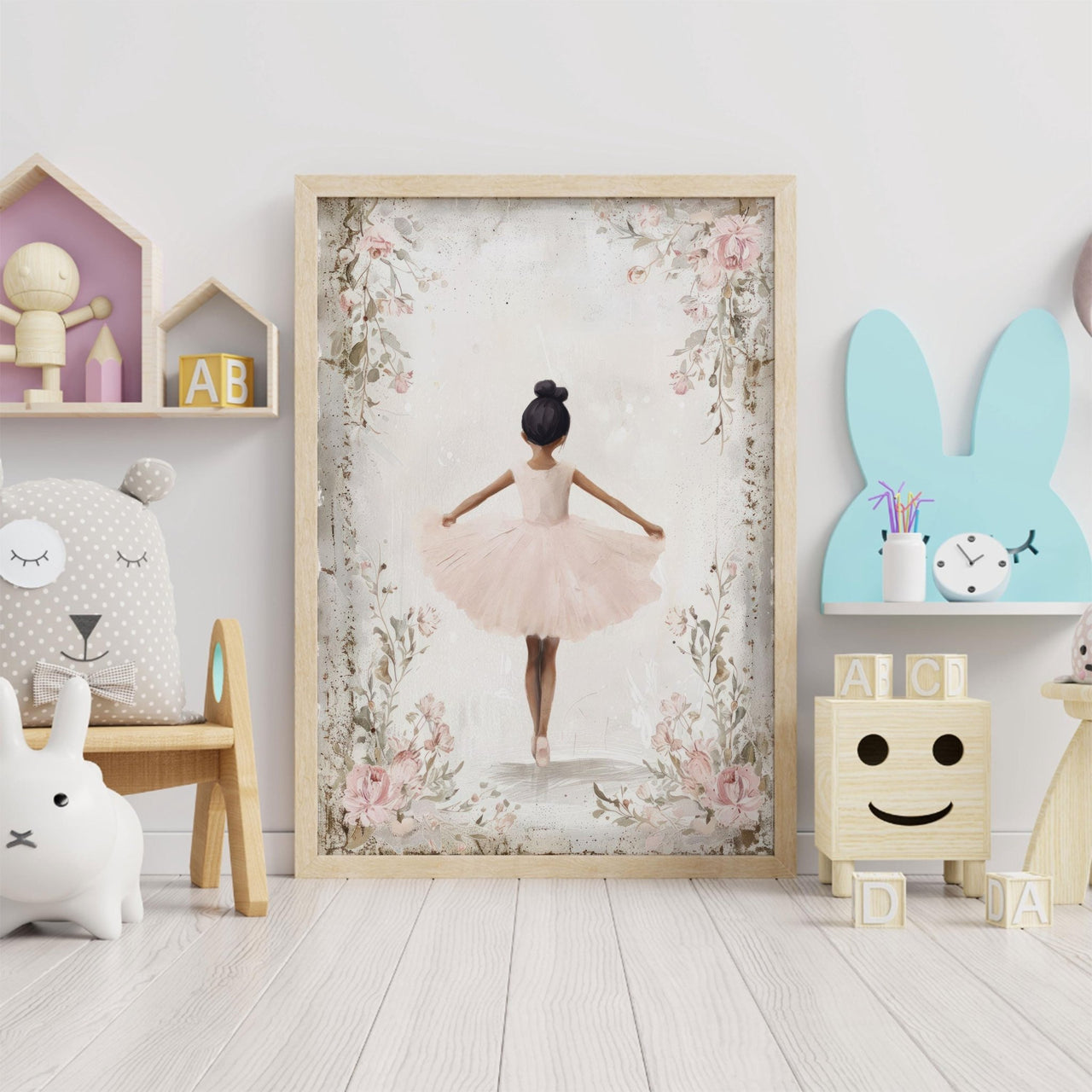 Vintage Ballerina Wall Art – Dance Nursery Print for Girls Room