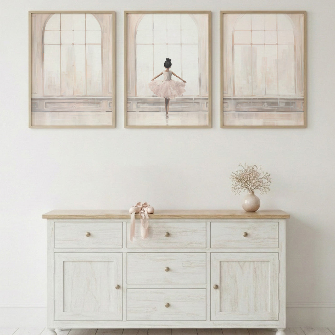 Ballerina Wall Art – Ballet Girls Room Print • Set of 3