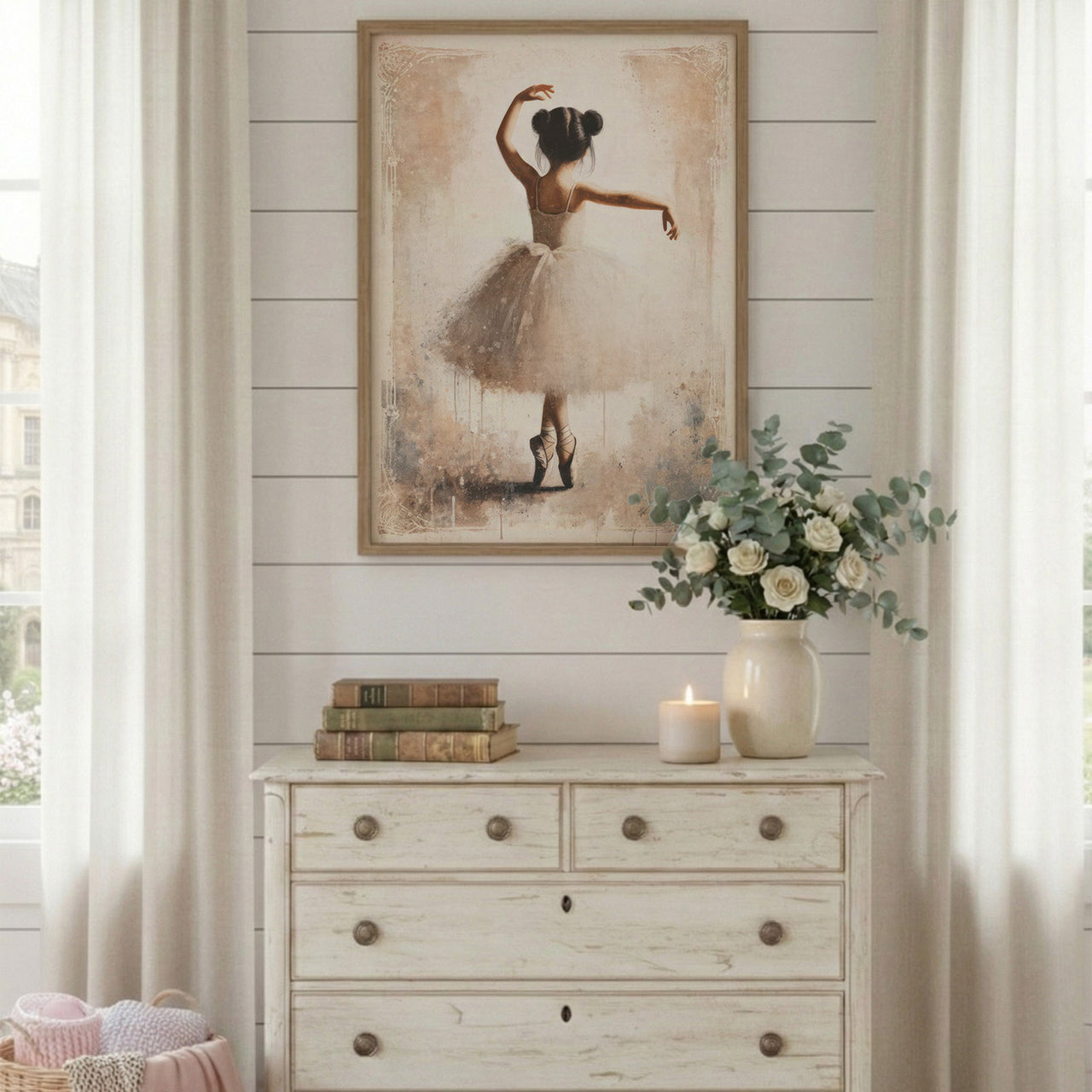 Ballerina Wall Art – Ballet Nursery Print for Girls