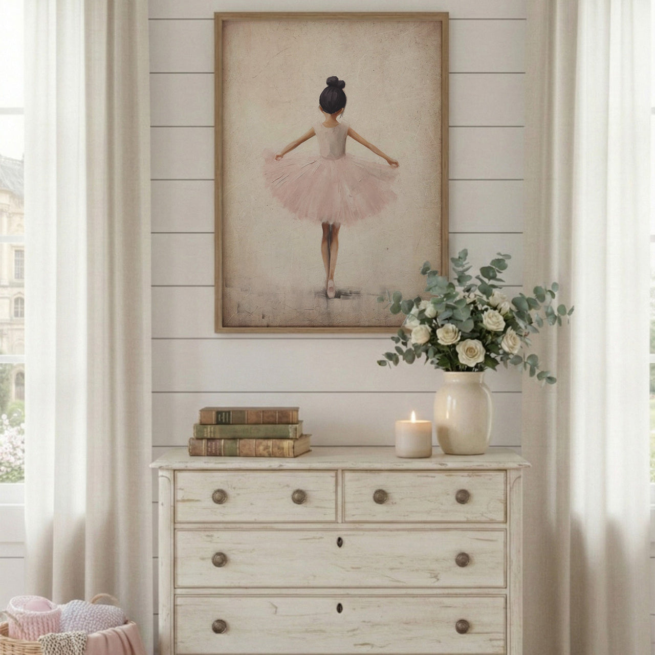 Ballerina Wall Art – Ballet Nursery Print for Girls Room