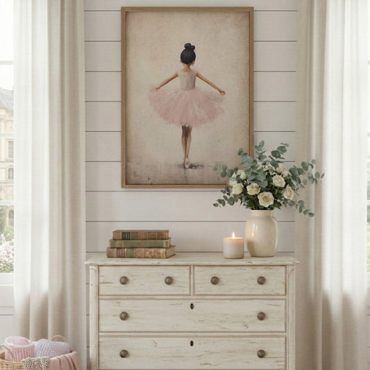 Ballerina Wall Art – Ballet Nursery Print for Girls Room