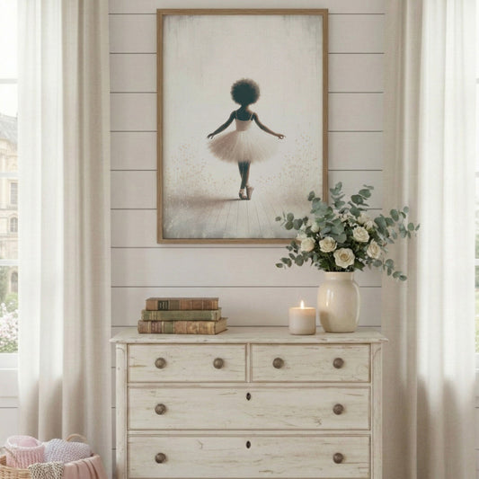 Ballerina Wall Art – Dance Nursery Print for Girls