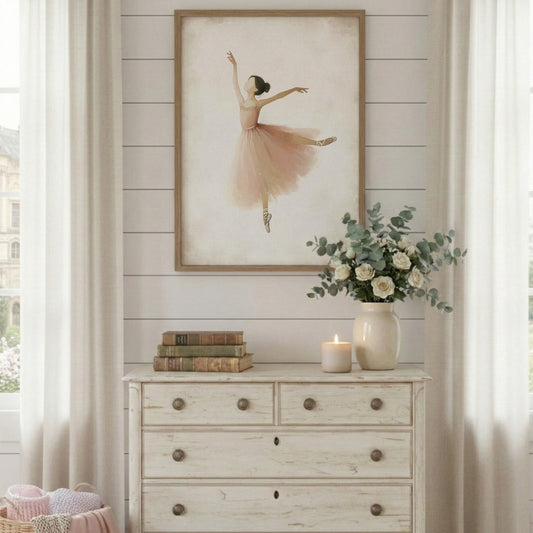 Ballerina Wall Art – Dance Nursery Print for Girls