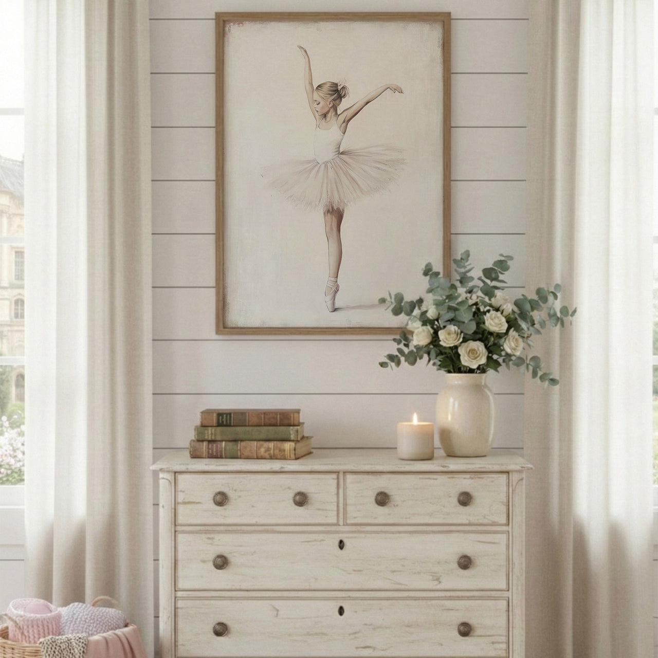 Ballerina Wall Art – Dance Nursery Print for Girls