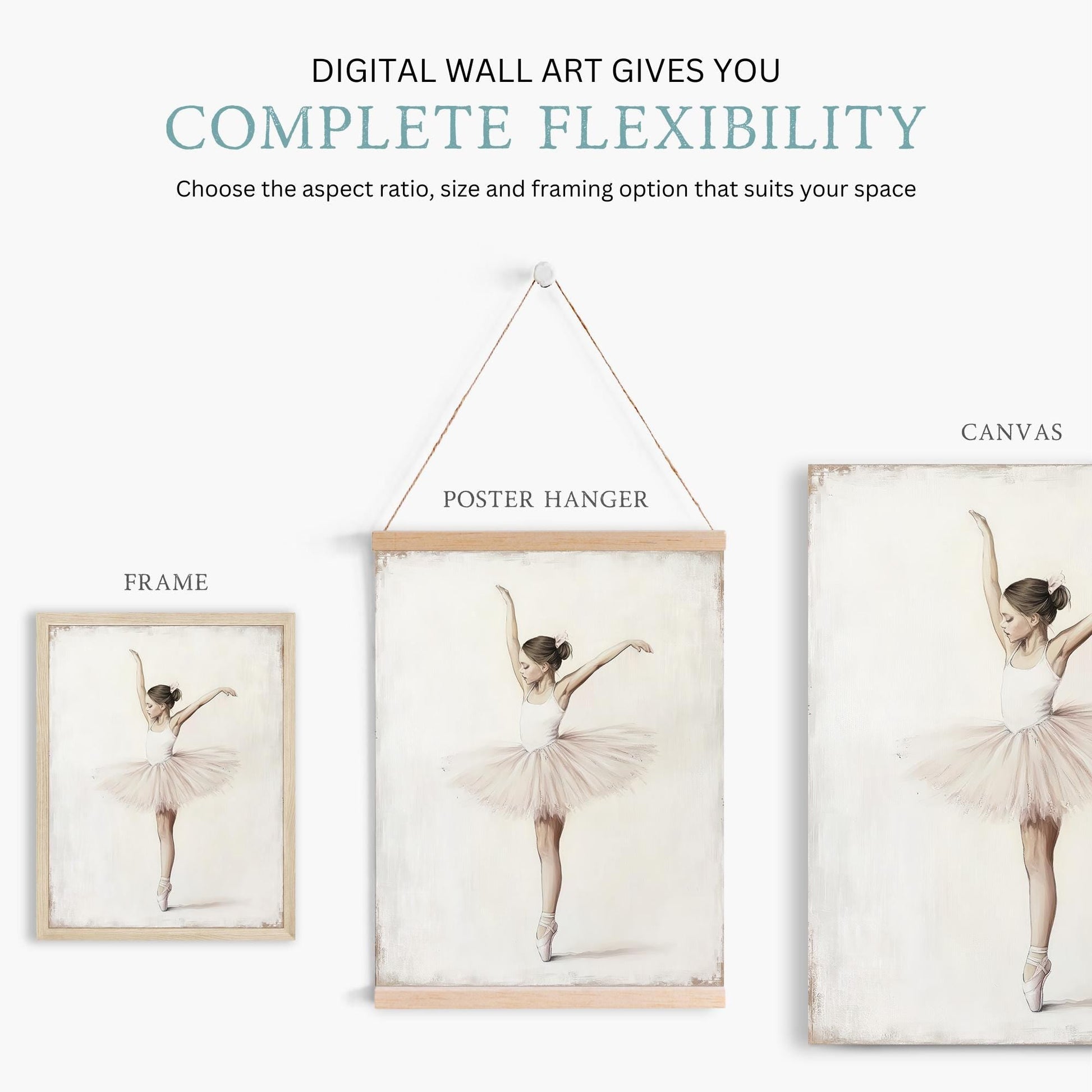 Ballerina Wall Decor, Vintage Ballet Art for Girls' Room - WildfieldPrints