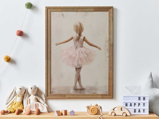 Ballet Dancer Art, Ballerina Room Decor for Girls, Pink Wall Print - WildfieldPrints