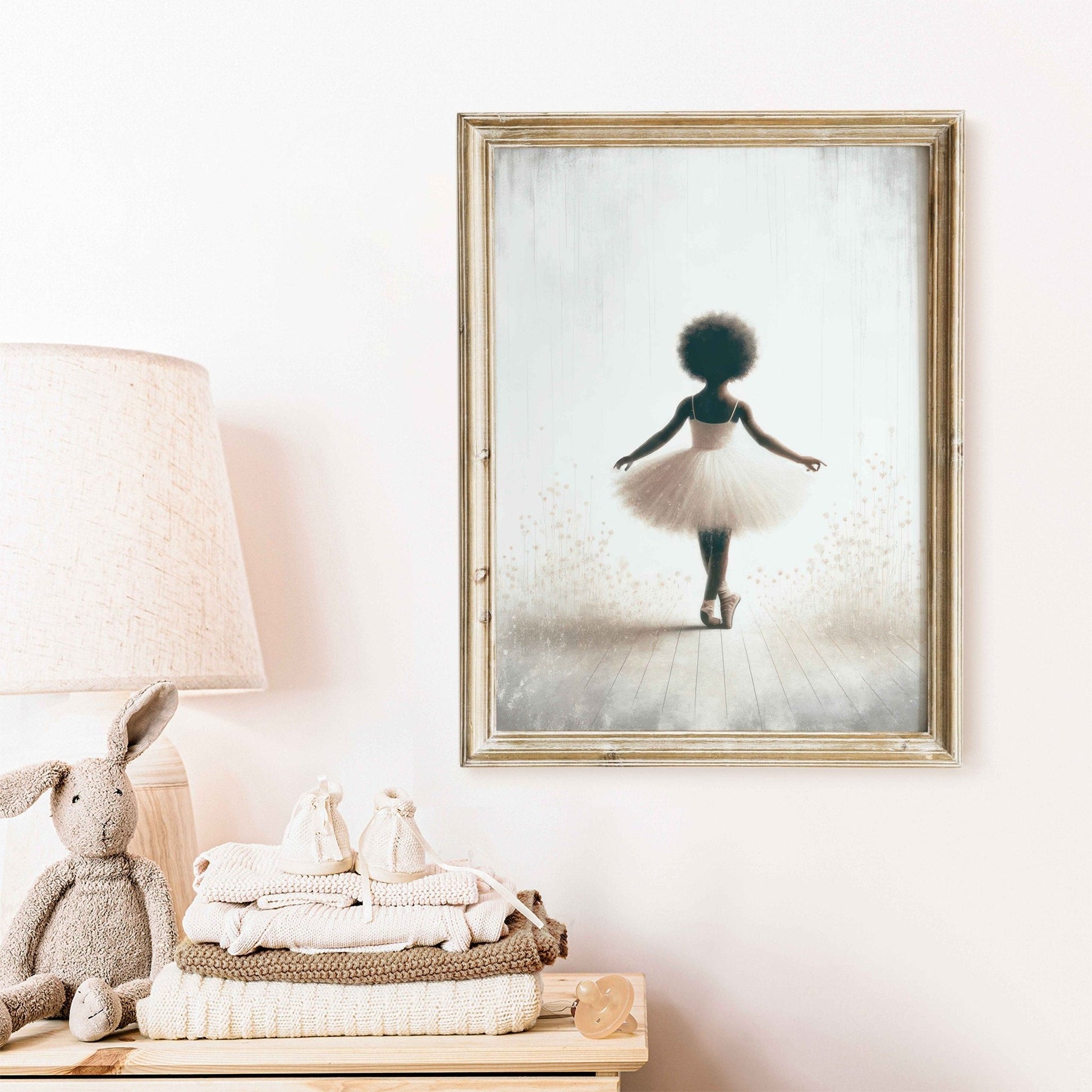 Ballet Nursery Art, Ballerina Decor for Girls, African - American Print - WildfieldPrints