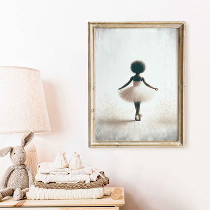 Ballet Nursery Art, Ballerina Decor for Girls, African - American Print - WildfieldPrints