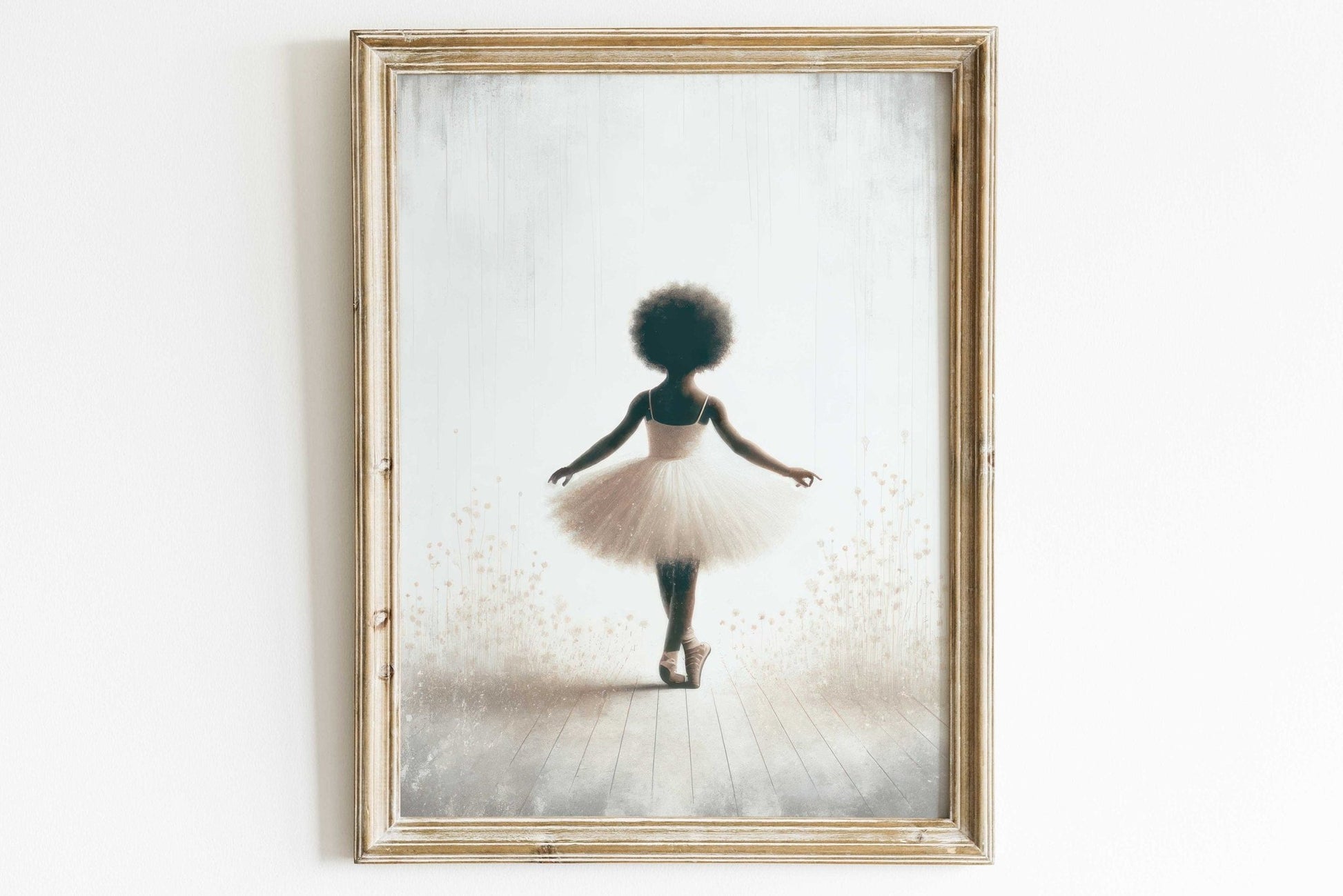 Ballet Nursery Art, Ballerina Decor for Girls, African - American Print - WildfieldPrints