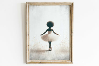 Ballet Nursery Art, Ballerina Decor for Girls, African - American Print - WildfieldPrints
