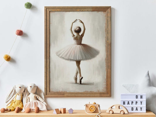 Ballet Nursery Art, Ballerina Decor for Girls, Whimsical Wall Design - WildfieldPrints