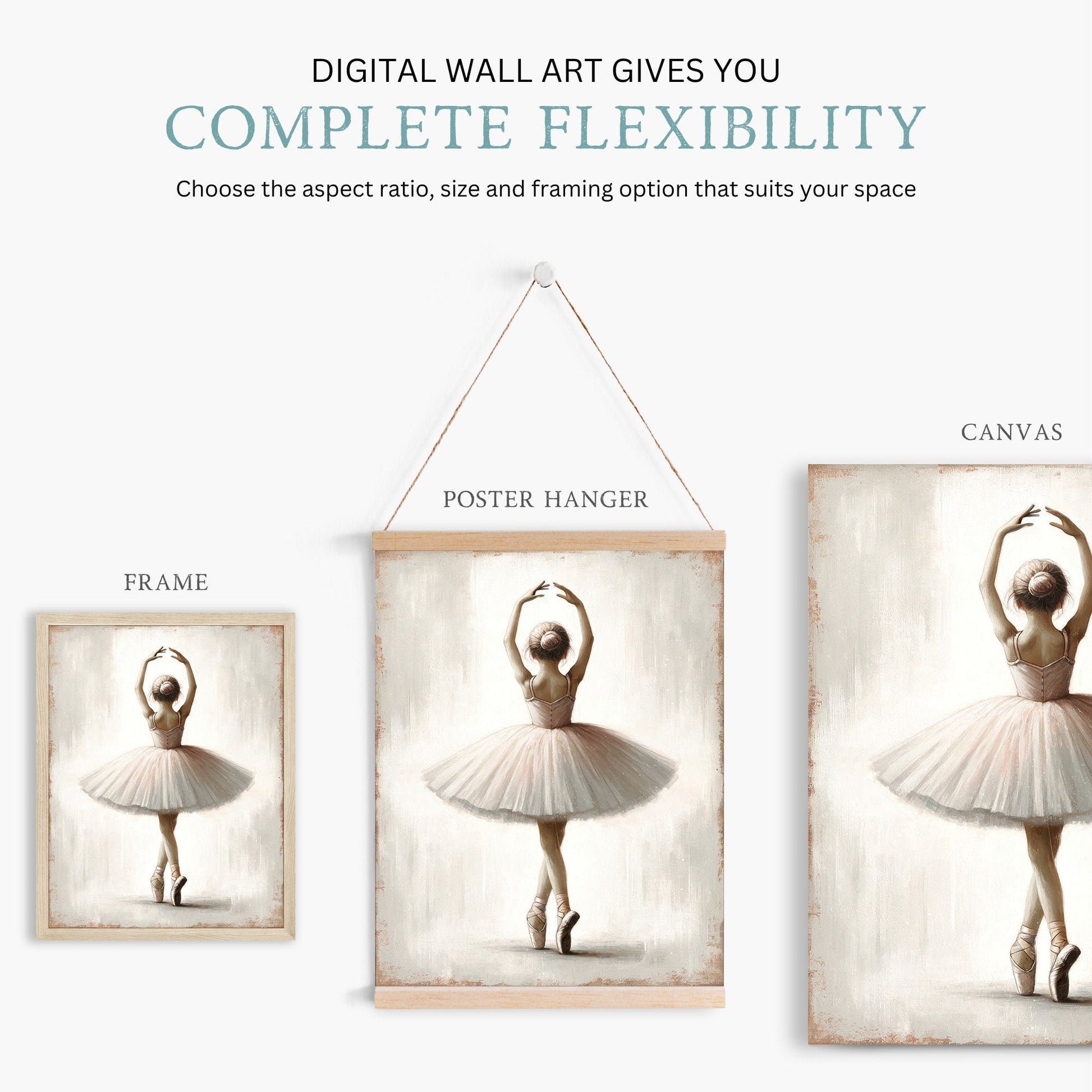 Ballet Nursery Art, Ballerina Decor for Girls, Whimsical Wall Design - WildfieldPrints