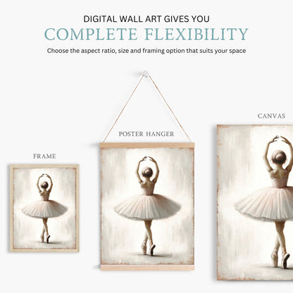 Ballet Nursery Art, Ballerina Decor for Girls, Whimsical Wall Design - WildfieldPrints