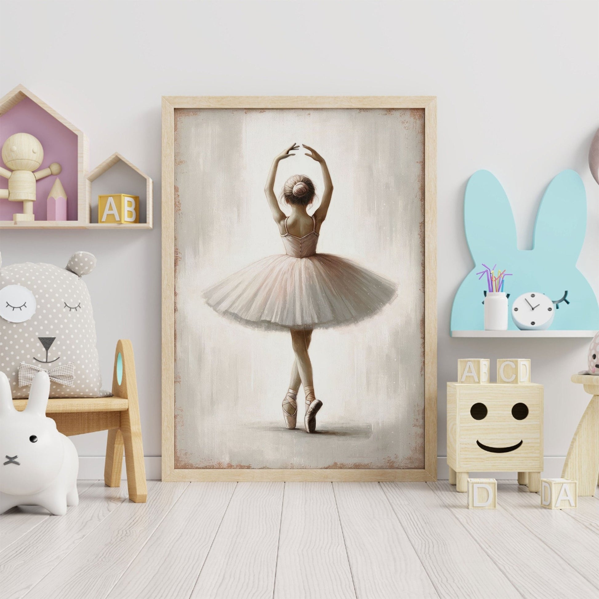 Ballet Nursery Art, Ballerina Decor for Girls, Whimsical Wall Design - WildfieldPrints