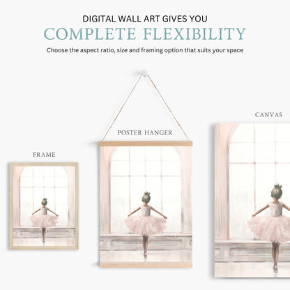 Ballet Nursery Decor, Ballerina Wall Art, Pink Girls Room - WildfieldPrints