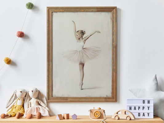 Ballet Nursery Decor, Ballerina Wall Art, Vintage Girl Room - WildfieldPrints