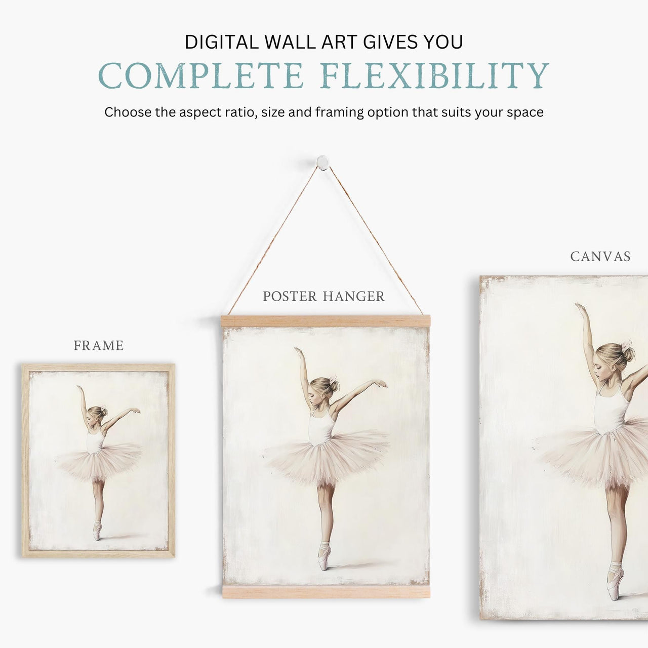 Ballerina Wall Art – Dance Nursery Print for Girls