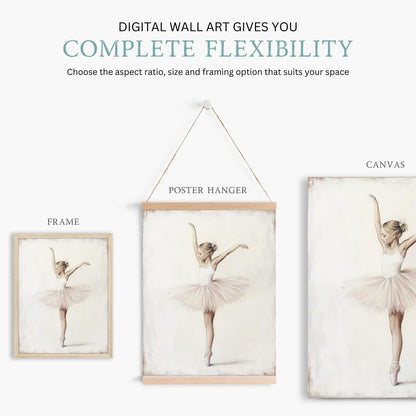 Ballet Nursery Decor, Ballerina Wall Art, Vintage Girl Room - WildfieldPrints