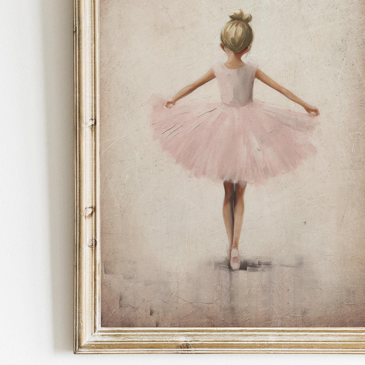 Light - Brown Hair Ballerina Wall Art – Dance Girls Room Print