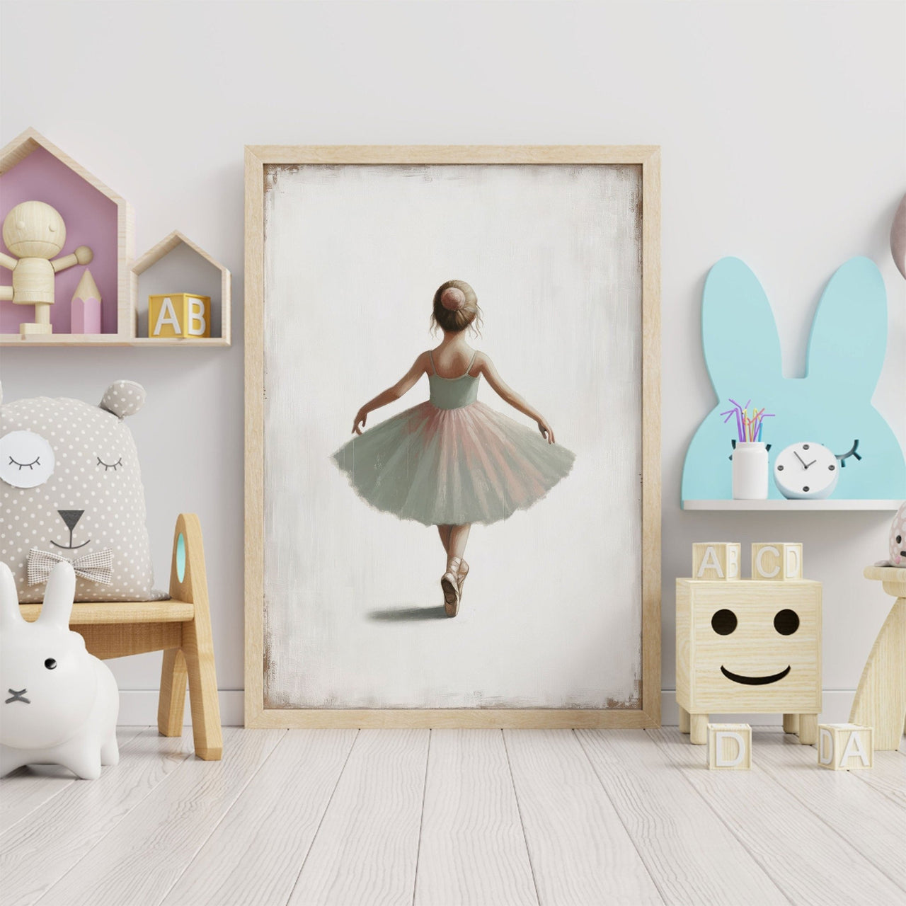 Ballerina Wall Art – Dance Nursery Print for Girls