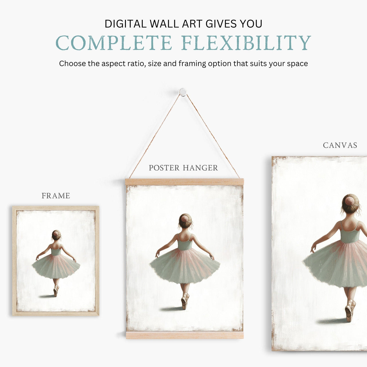 Ballerina Wall Art – Dance Nursery Print for Girls