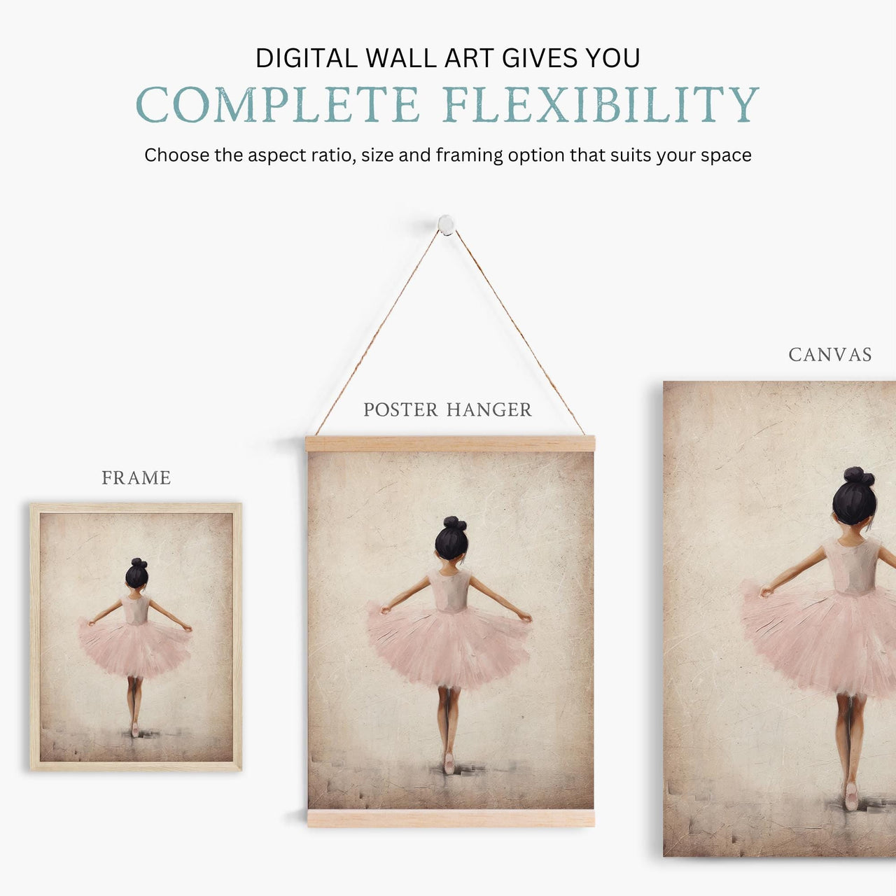 Ballerina Wall Art – Ballet Nursery Print for Girls Room