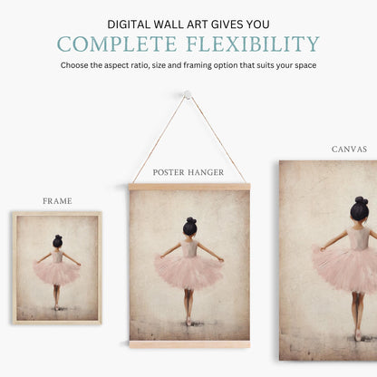 Ballet Nursery Prints, Ballerina Room Decor, Pink Girl's Artwork - WildfieldPrints