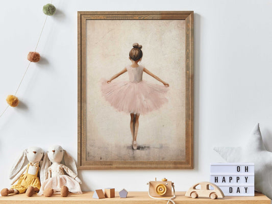 Ballet Nursery Prints, Ballerina Room Decor, Pink Girl's Artwork - WildfieldPrints