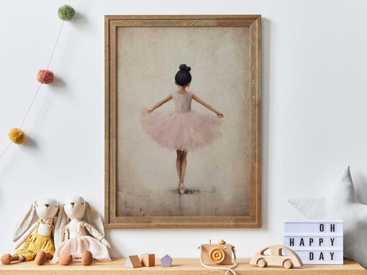 Ballet Nursery Prints, Ballerina Room Decor, Pink Girl's Artwork - WildfieldPrints