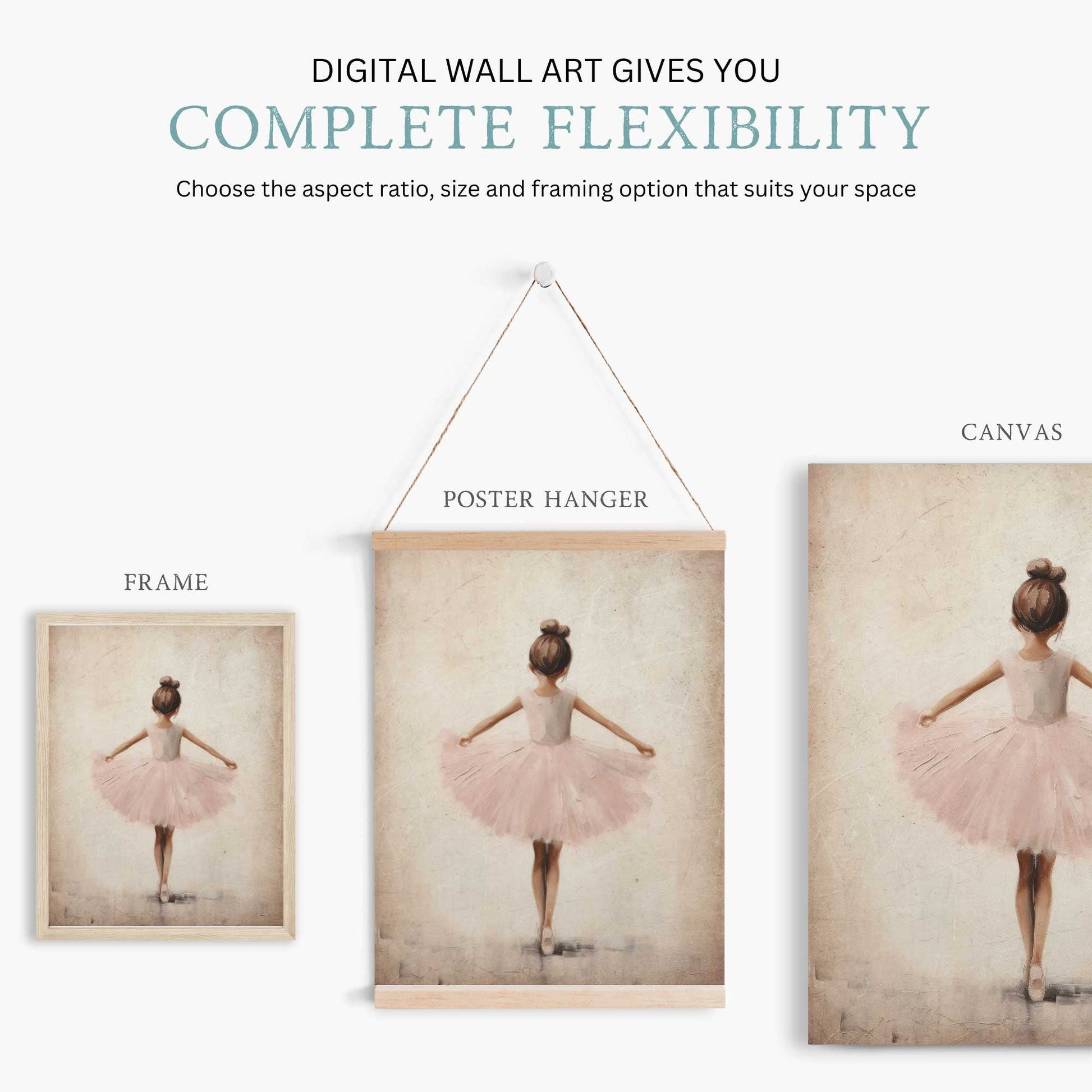 Ballet Nursery Prints, Ballerina Room Decor, Pink Girl's Artwork - WildfieldPrints
