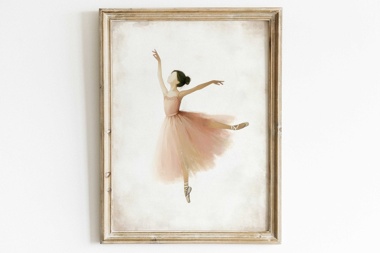 Ballerina Wall Art – Dance Nursery Print for Girls