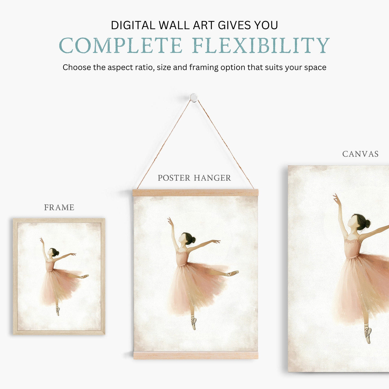 Ballerina Wall Art – Dance Nursery Print for Girls