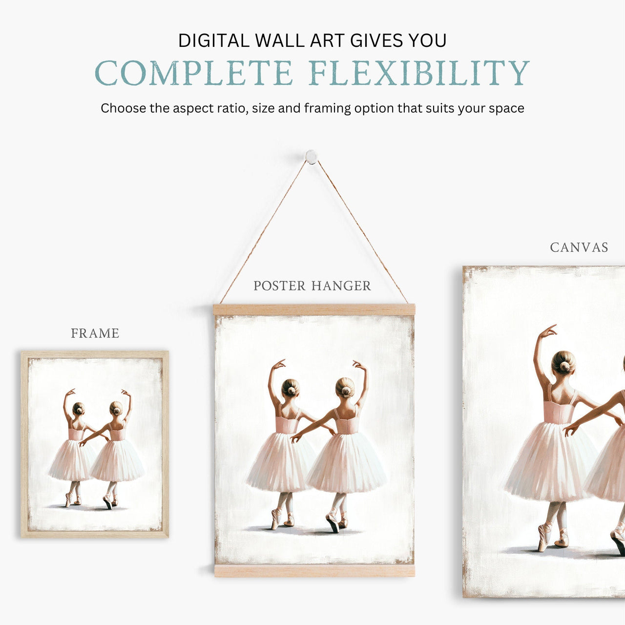Ballerina Wall Art – Vintage Girls Room Print