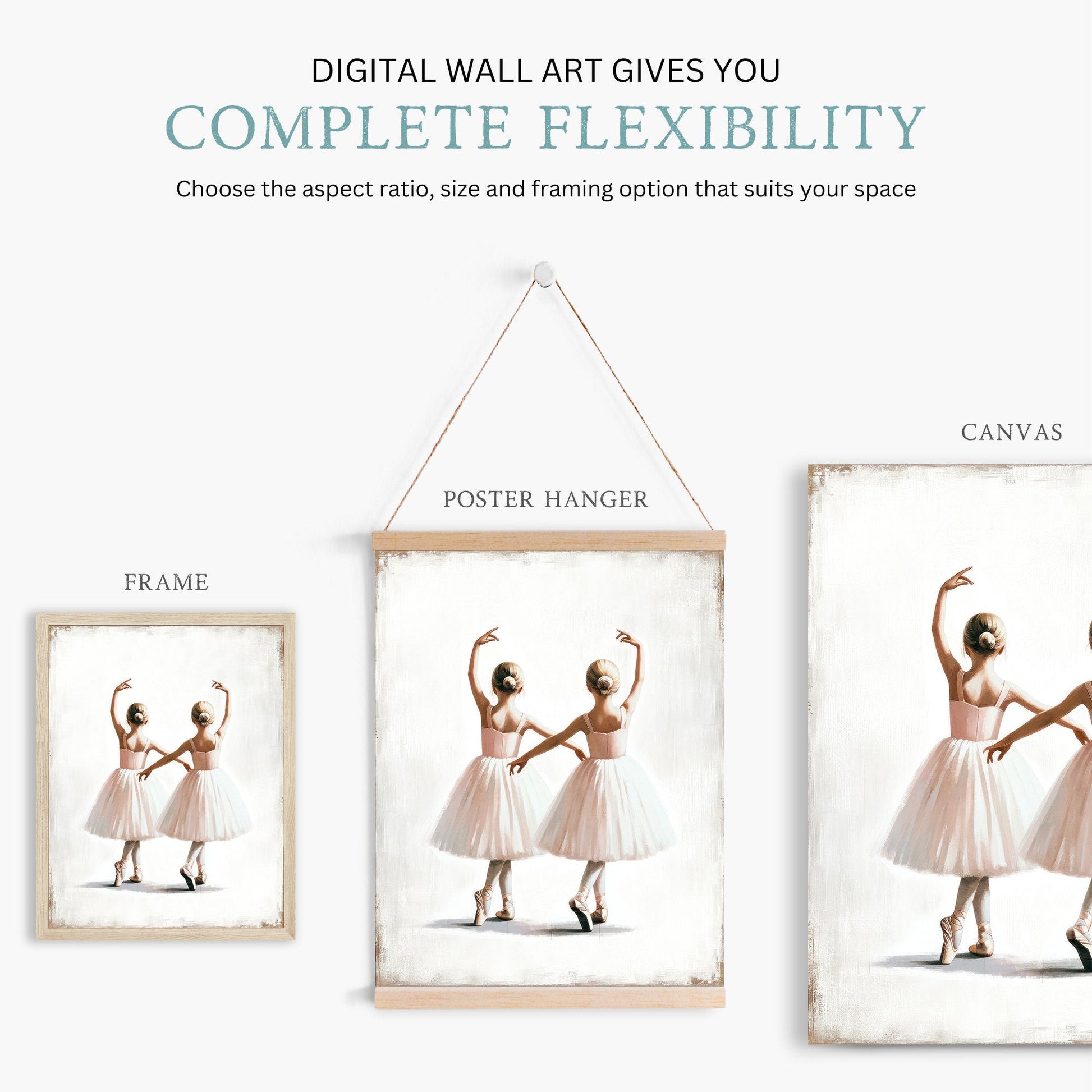 Ballet Nursery Prints, Ballerina Wall Decor, Vintage Girl's Room Art - WildfieldPrints