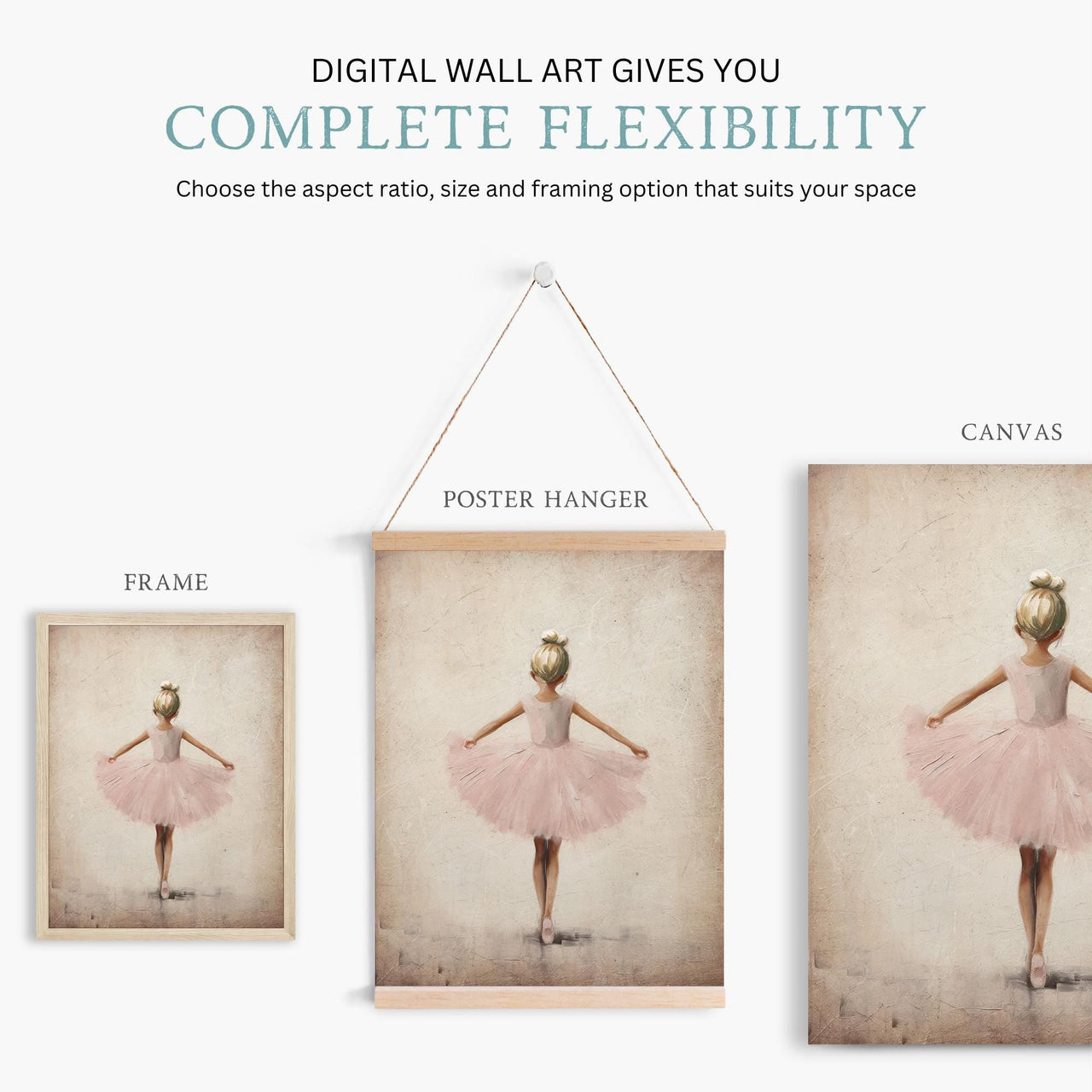 Little Blonde Girl Ballerina Print – Dance Nursery Wall Art