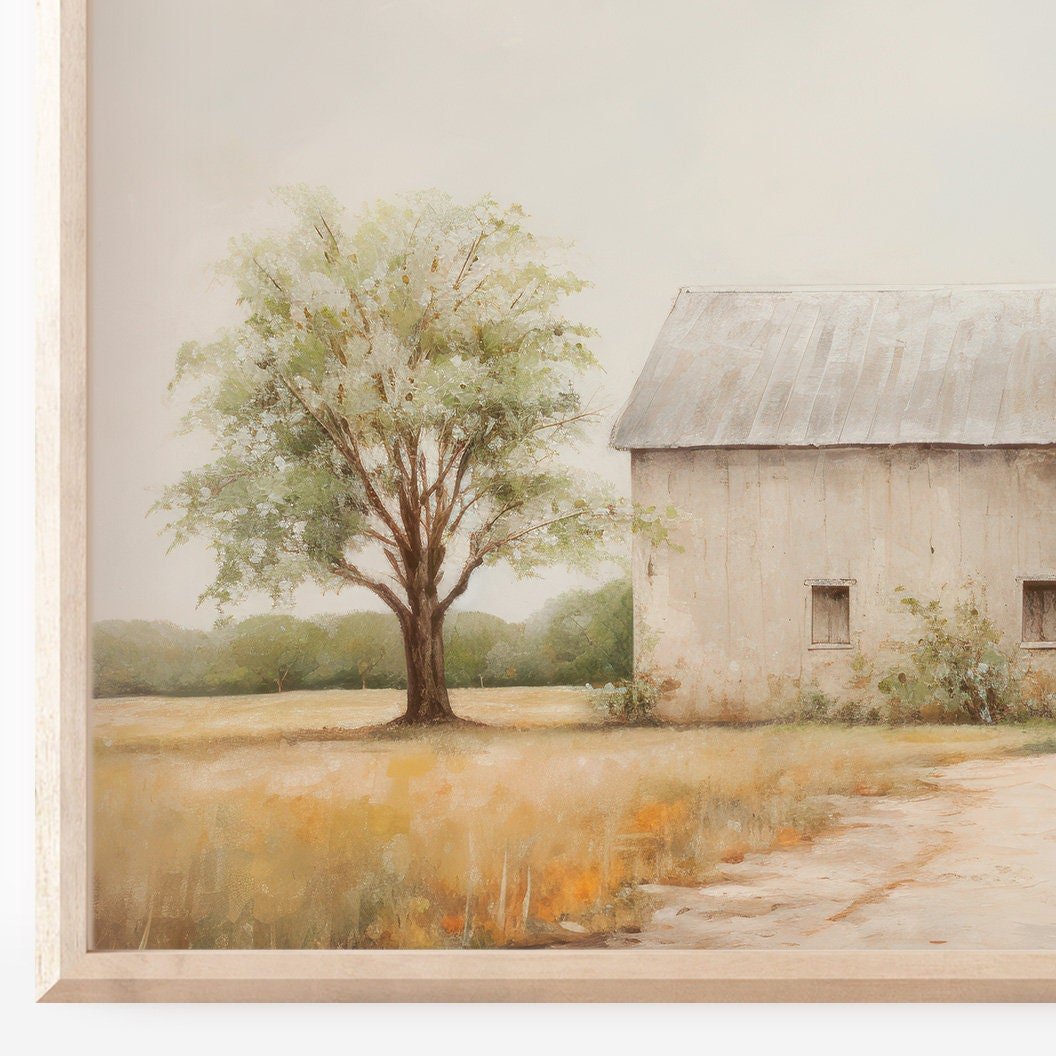 Beige Barn Wall Art – Farmhouse Nursery Print