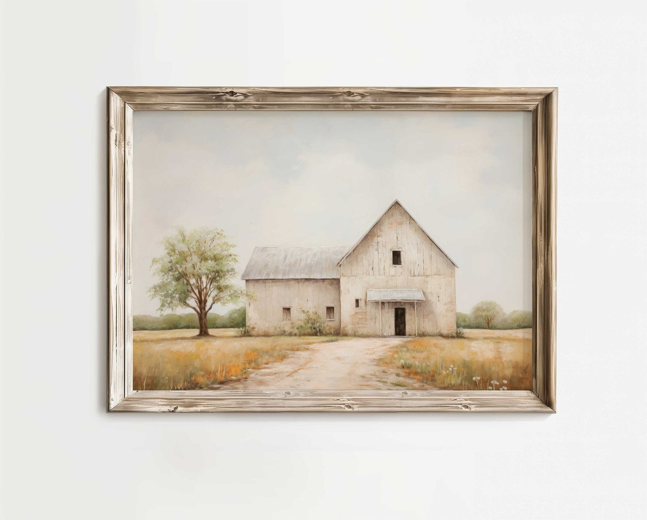 Beige Barn Wall Art – Farmhouse Nursery Print