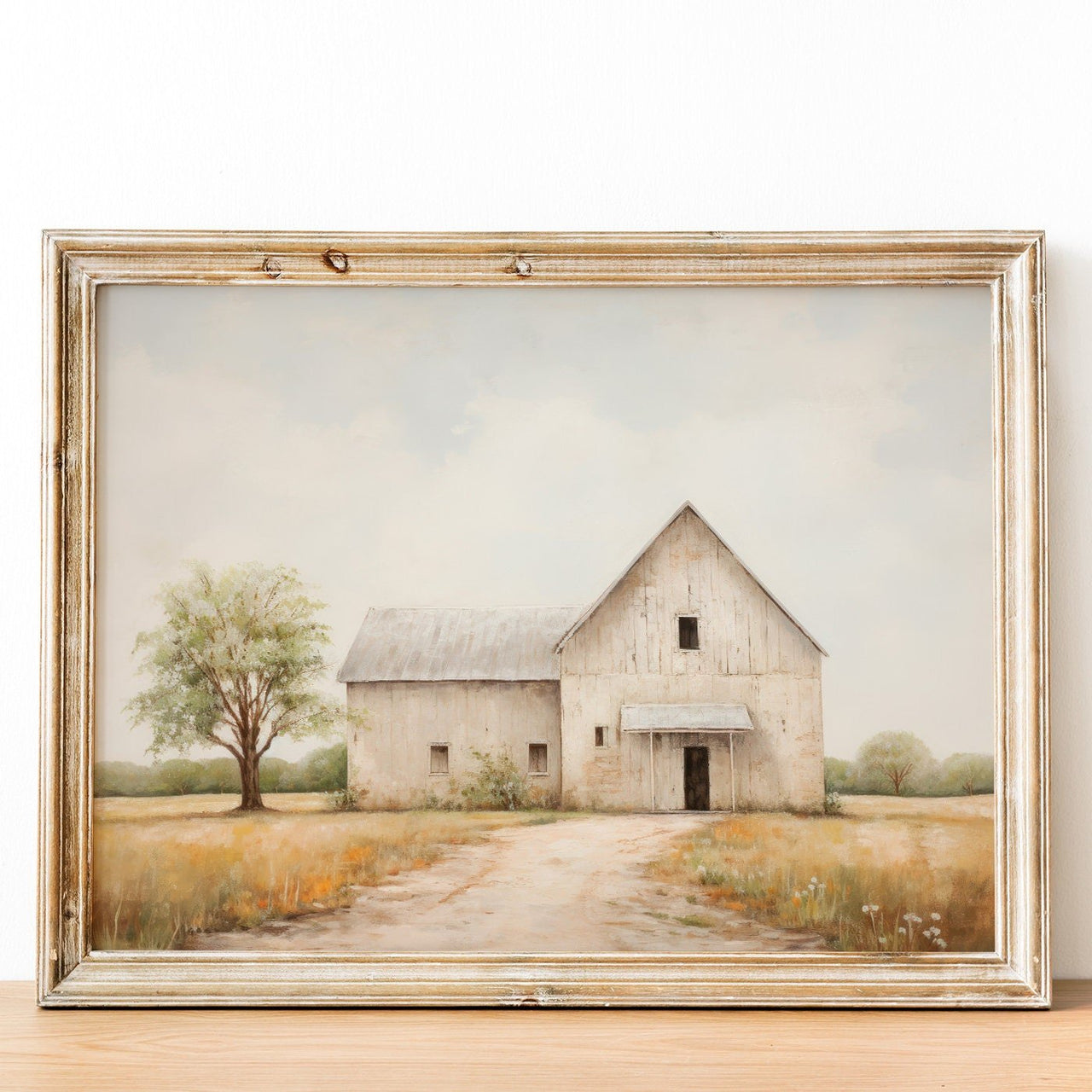 Beige Barn Wall Art – Farmhouse Nursery Print