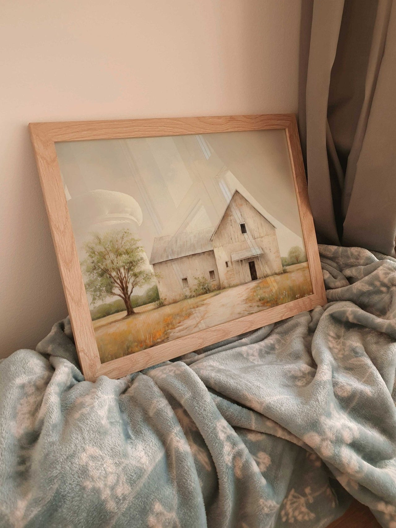 Beige Barn Wall Art – Farmhouse Nursery Print