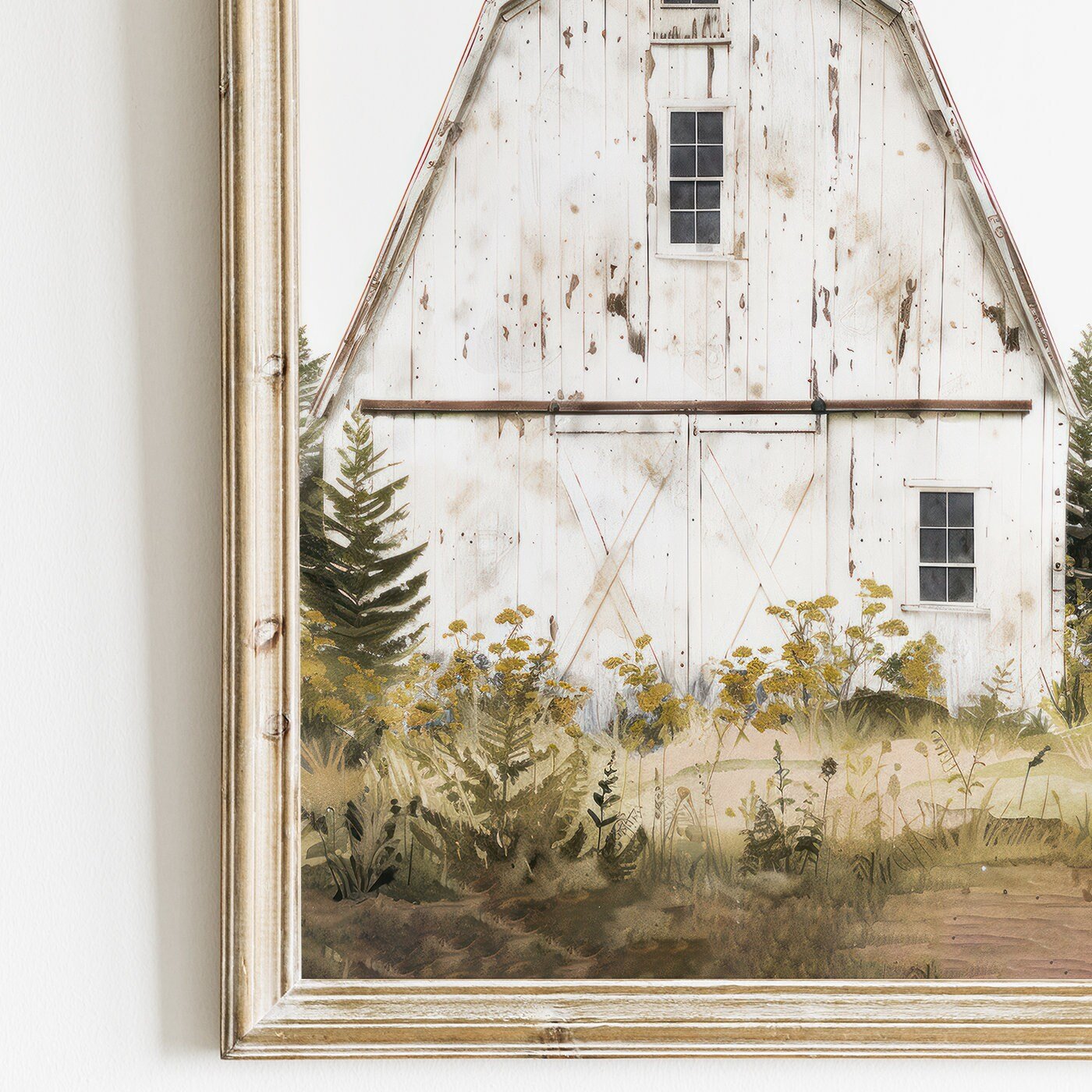 Barn Print, Rustic Farmhouse Artwork, Vintage Countryside Decor - WildfieldPrints