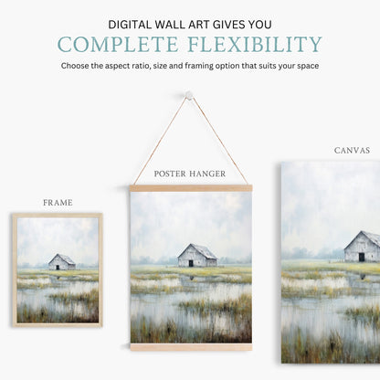 Barn Print, Rustic Farmhouse Decor, Vintage Countryside Wall Art - WildfieldPrints