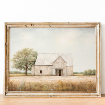 Barn Print, Rustic Farmhouse Wall Decor, Vintage Countryside Art - WildfieldPrints