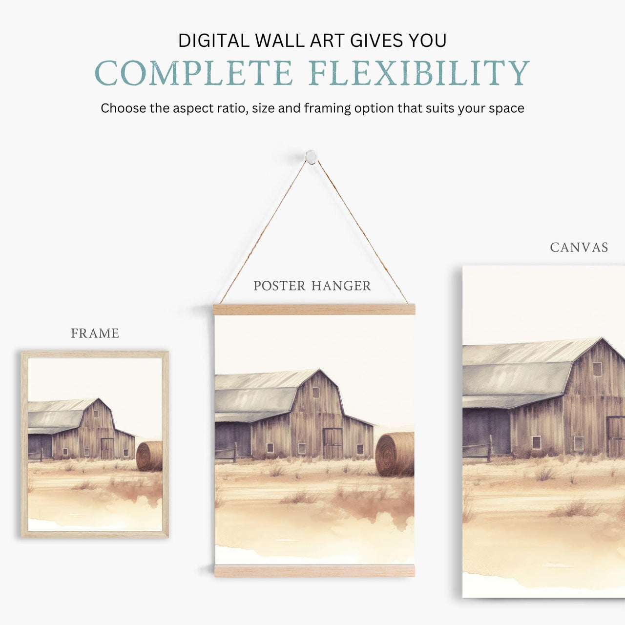 Barn Print – Country Nursery Wall Art for Kids Room • Set of 3