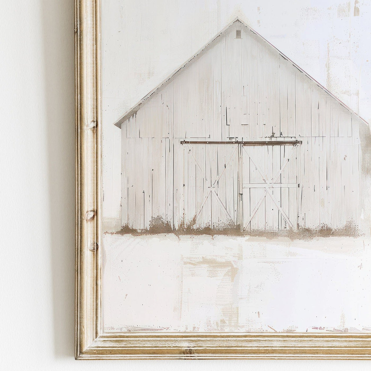 White Barn Wall Art – Farm Nursery Print